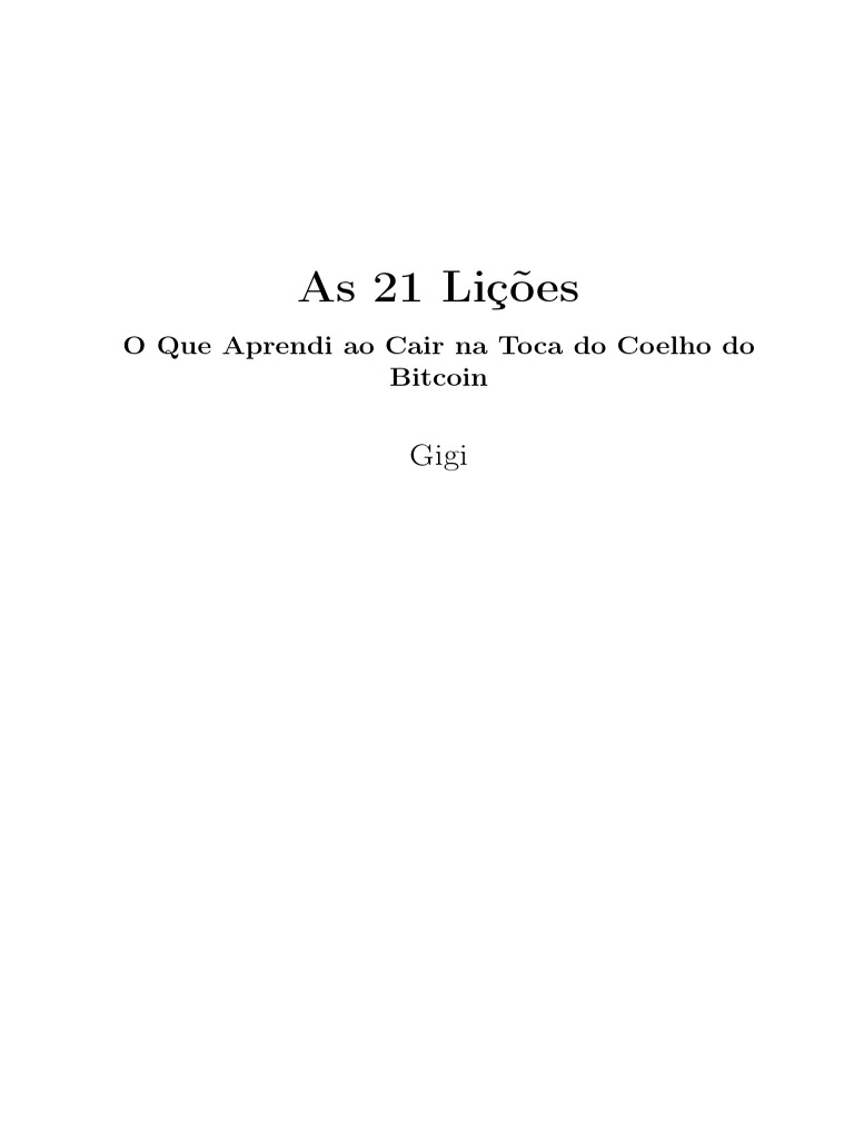 As 21 Lições | PDF | Inflação | Bitcoin