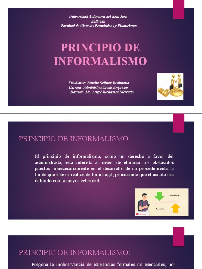 PRINCIPIO DE INFORMALISMO by NATALIA SALINAS JUSTINIANO PDF
