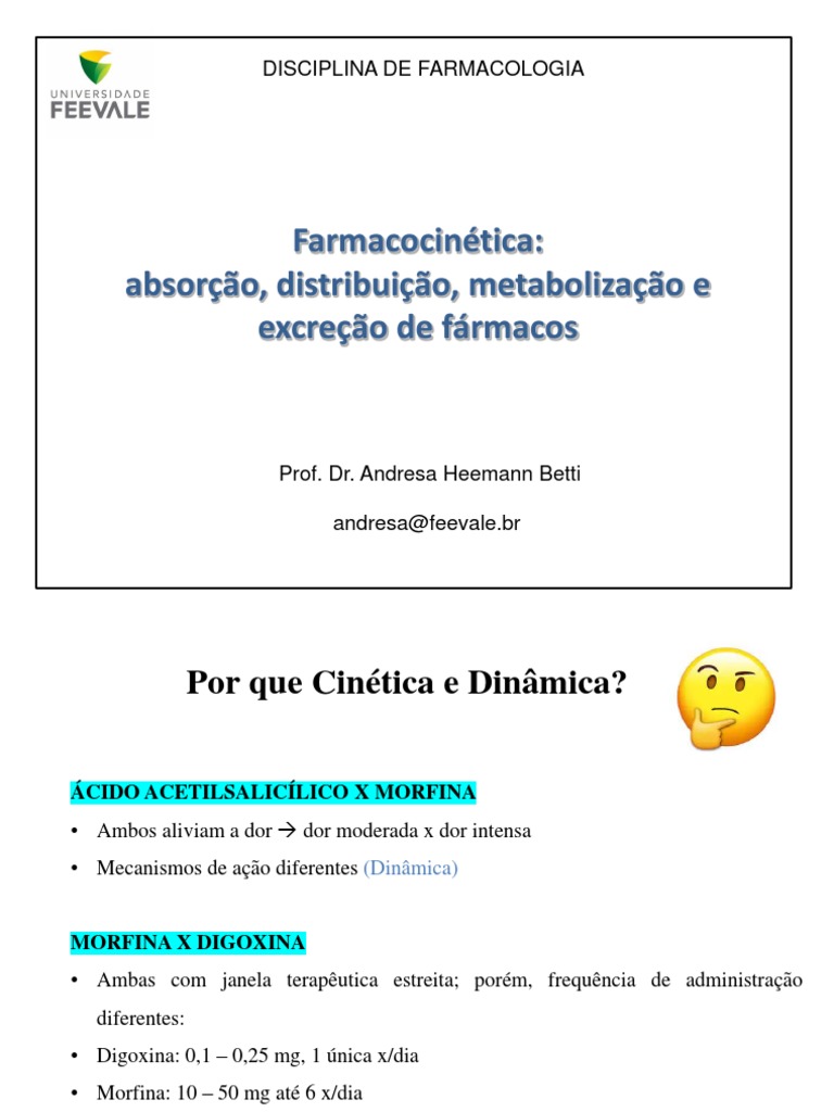 Aula 1 Farmacocinética Pdf Biotransformação Farmacocinética