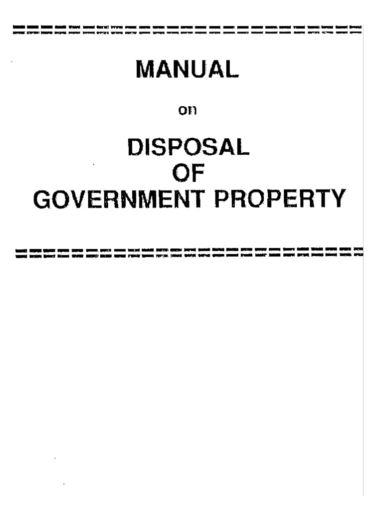 Related Laws Manual on Disposal of Government Property