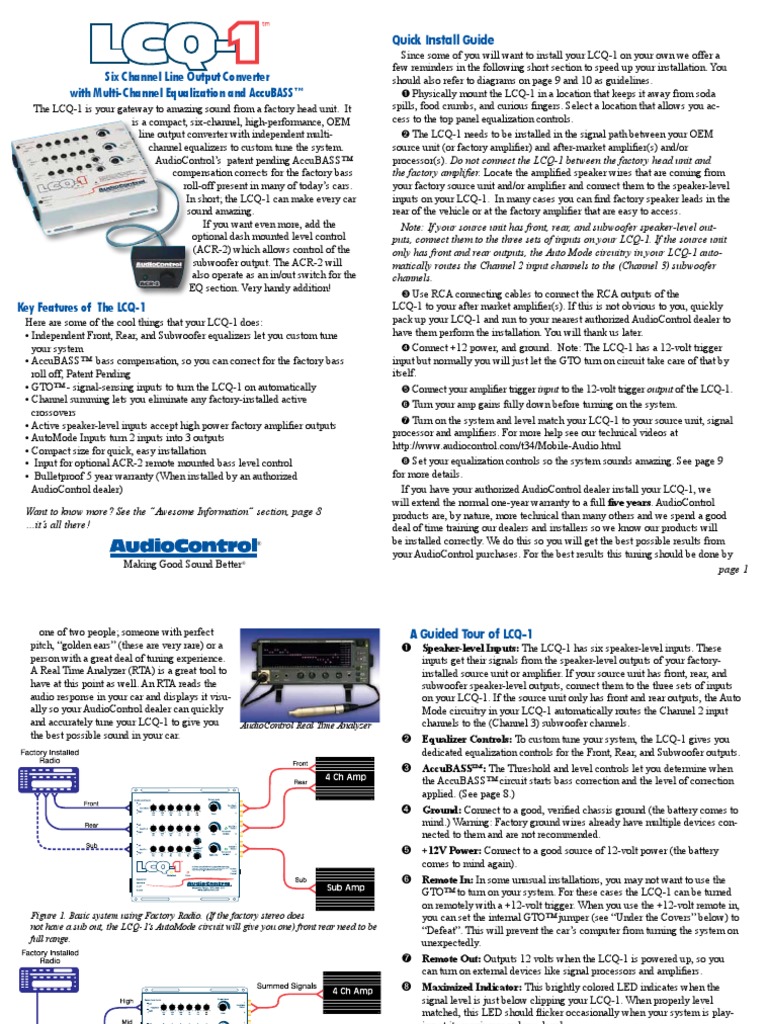 LCQ 1 User Manual PDF Equalization (Audio) Amplifier