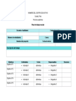 Formato de Plan de Trabajo Escolar