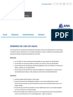 PERMISO DE USO DE AGUA - ANA Web - Autoridad Nacional Del Agua