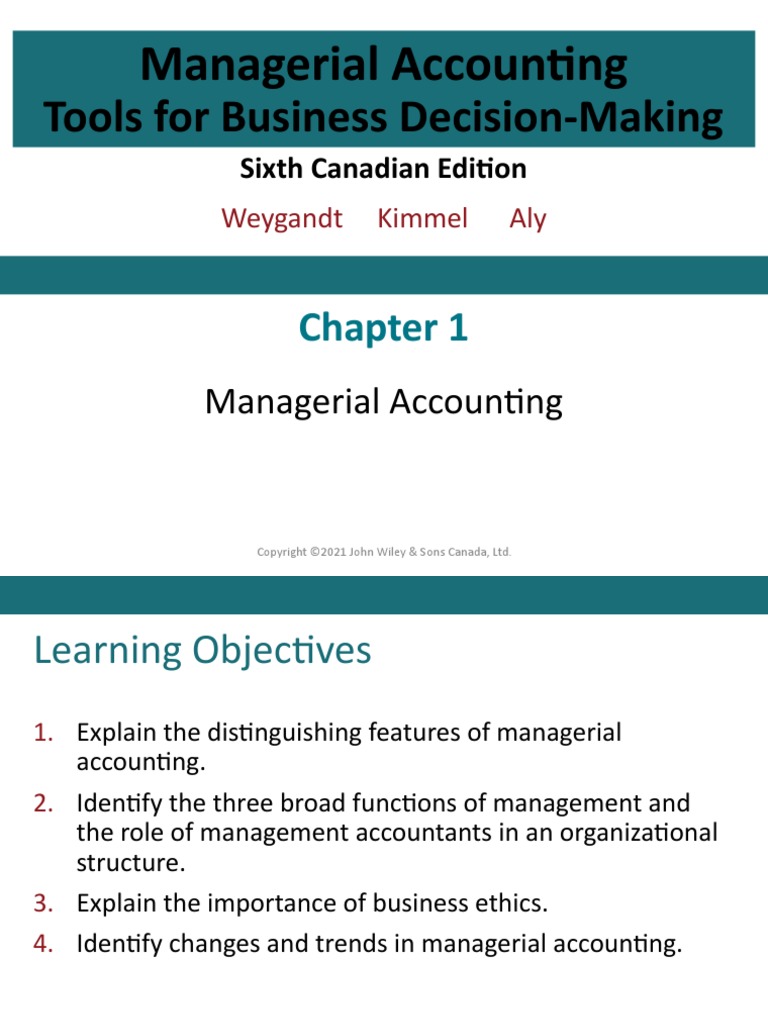 Chapter 1 - Managerial Accounting | PDF | Management Accounting ...