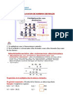 Mat. 33 - 3ºtrim. Multiplicacion de Numeros Decimales