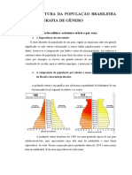 A Estrutura Da População Brasileira e A Geografia de Gênero