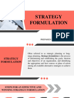Strategy Formulation - Group 4
