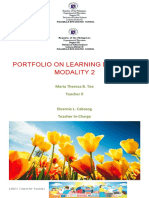 Portfolio On Learning Delivery Modality 2: Maria Theresa B. Tee Teacher LL