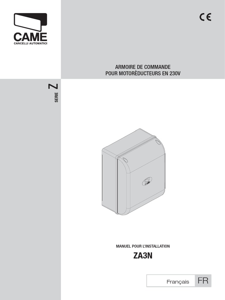 CAME ZA3N Notice PDF Électrotechnique Biens manufacturés — free download