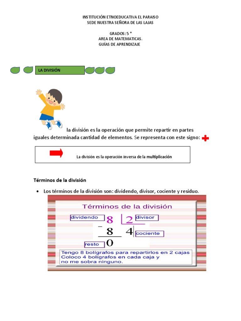Guía de División para 5° Grado | PDF