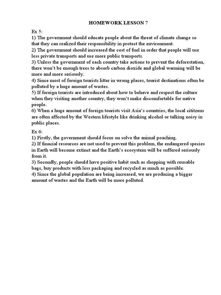 Homework Lesson 7 | PDF