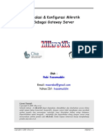 Instalasi Dan Konfigurasi Mikrotik Sebagai Gateway