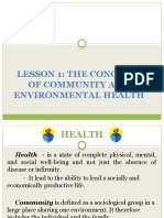 Lesson 1: The Concepts of Community and Environmental Health