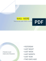Was-Were: These Are The Verbs TO BE in The Past