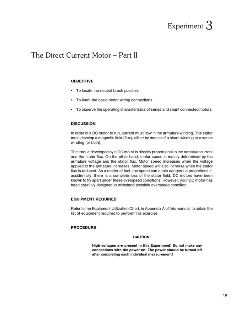 The Direct Current Motor Part 2 Pdf Electric Motor Direct Current