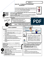 Sdo Laguna Ste - P Research Worksheet Quarter 1: Grade 8