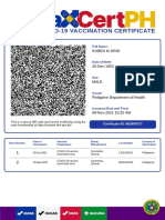 Covid-19 Vaccination Certificate: Ruben M Orio