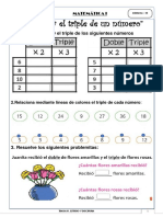 Fichas de Trabajo para El Doble y El Triple de Un Número