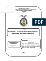 Análisis de la aplicación de salud ocupacional y operacional en la Armada del Ecuador