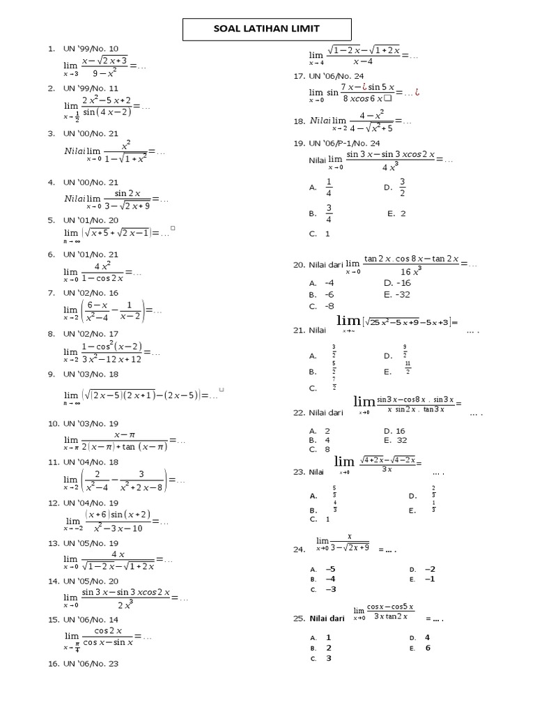 Limit Calculations and Solutions | PDF