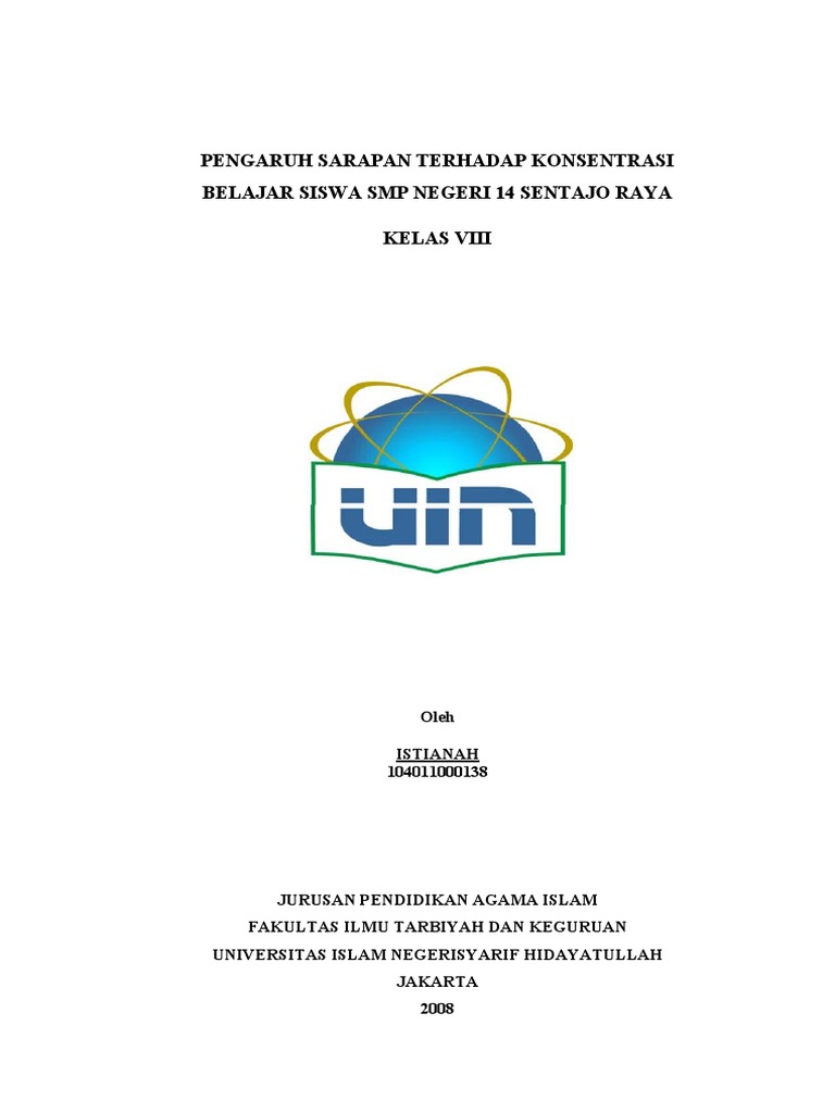 Skripsi Pengaruh Sarapan Pagi Dengan Konsentrasi Dikonversi Pdf