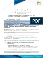 Guía de Actividades y Rúbrica de Evaluación - Pre - Tarea - Conceptos y Generalidades de La Ergonomía