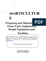 Horticultur E: Preparing and Maintaining Farm Tools, Implements, Simple Equipment and Facilities