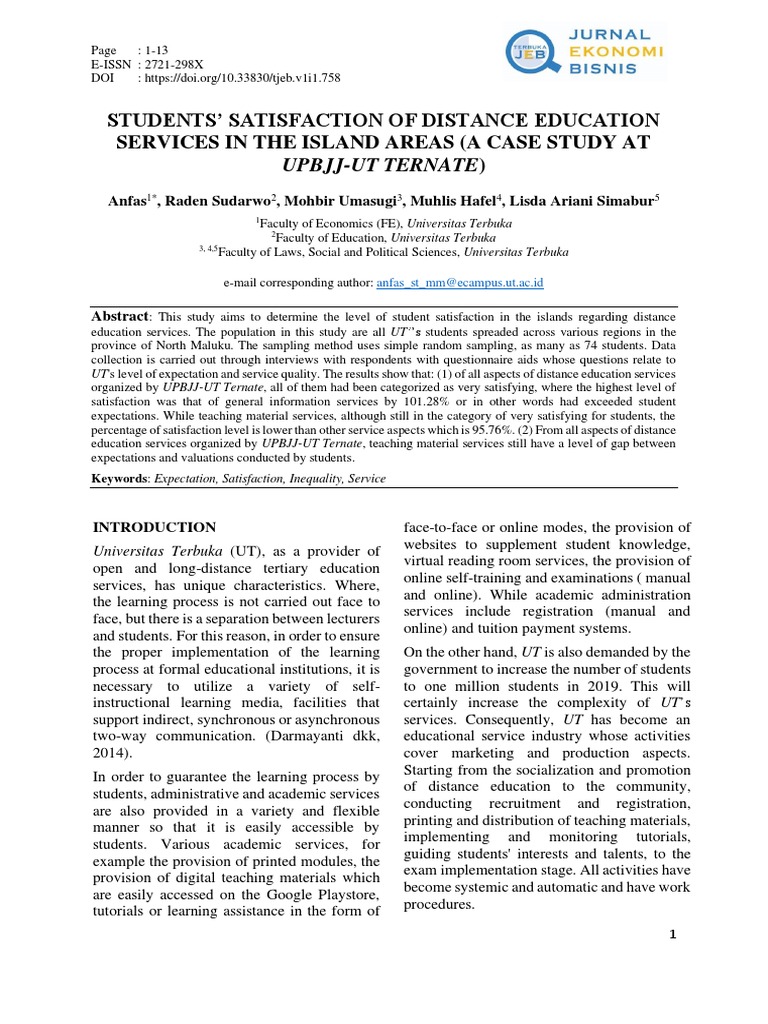 Student Satisfaction in Distance Education | PDF | Test (Assessment ...