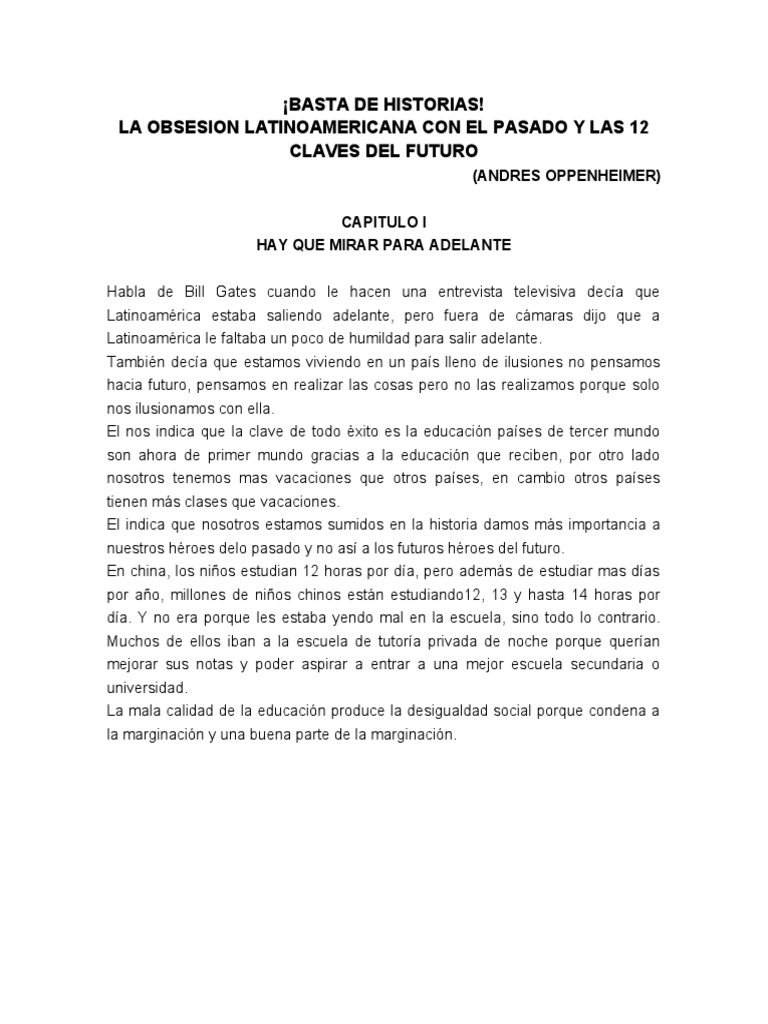 Basta de Historias | PDF | Brasil | America latina