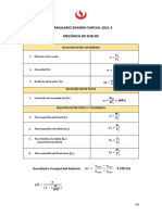 Formulario Examen Parcial 2021-2 Mecánica de Suelos: Relación Entre Volúmenes