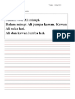 Latihan Menulis Bahasa Melayu Pra Sekolah