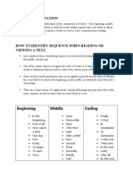 Sequence Defination: Beginning Middle Ending