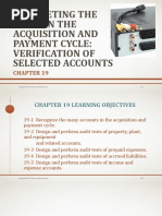 Completing The Tests in The Acquisition and Payment Cycle: Verification of Selected Accounts