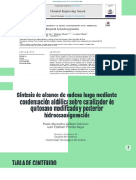 Síntesis de Alcanos de Cadena Larga Mediante Condensación Aldólica Sobre Catalizador de Quitosano Modificado y Posterior Hidrodesoxigenación