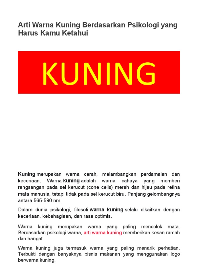 Arti Warna Kuning | PDF