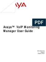 Avaya™ Voip Monitoring Manager User Guide: 555-233-510 Issue 2 August 2002