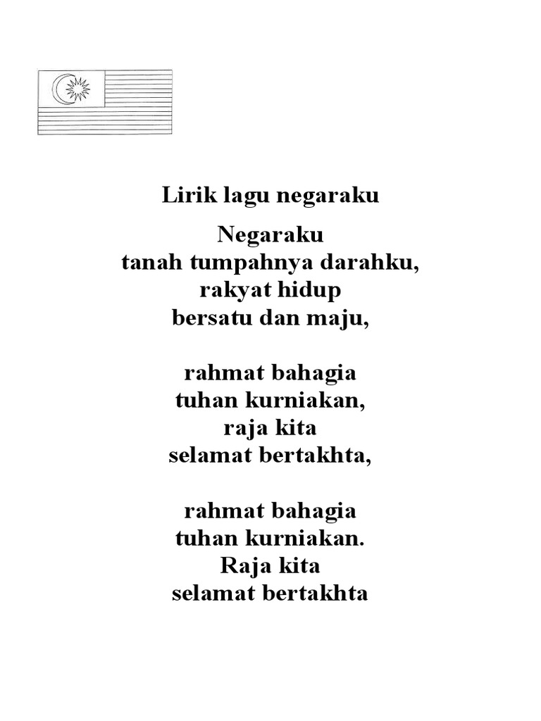 Lirik Lagu Negaraku  PDF