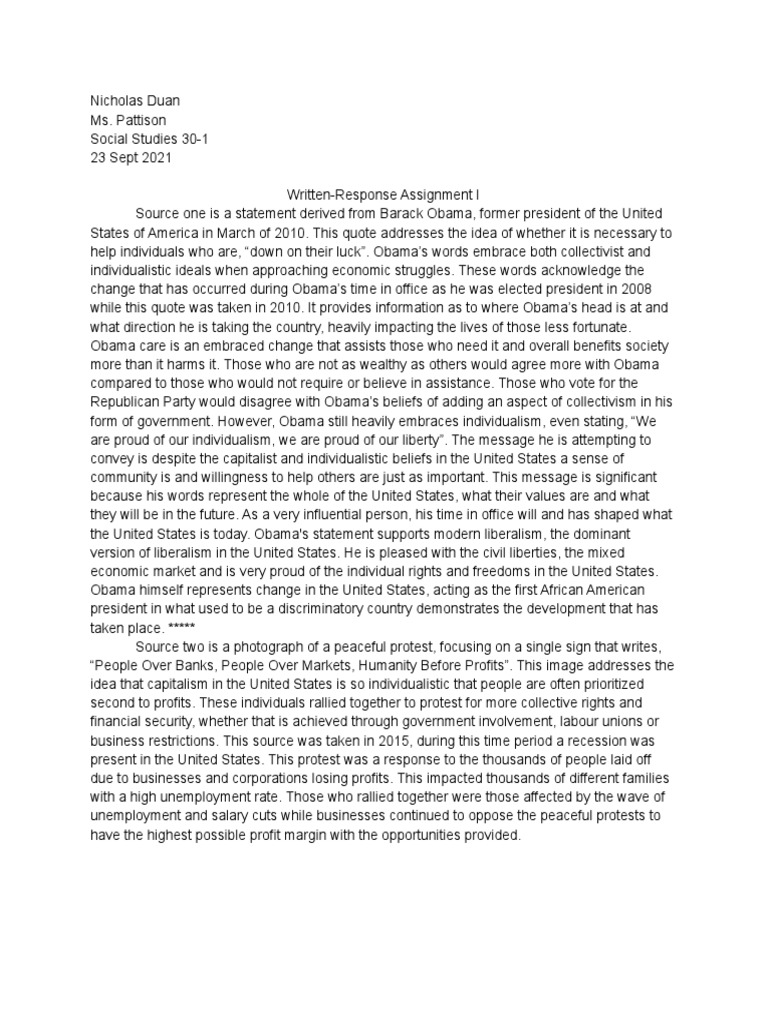 Source Analysis 1 - Draft | PDF | Individualism | Collectivism