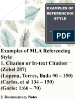 Examples of Referencing Style