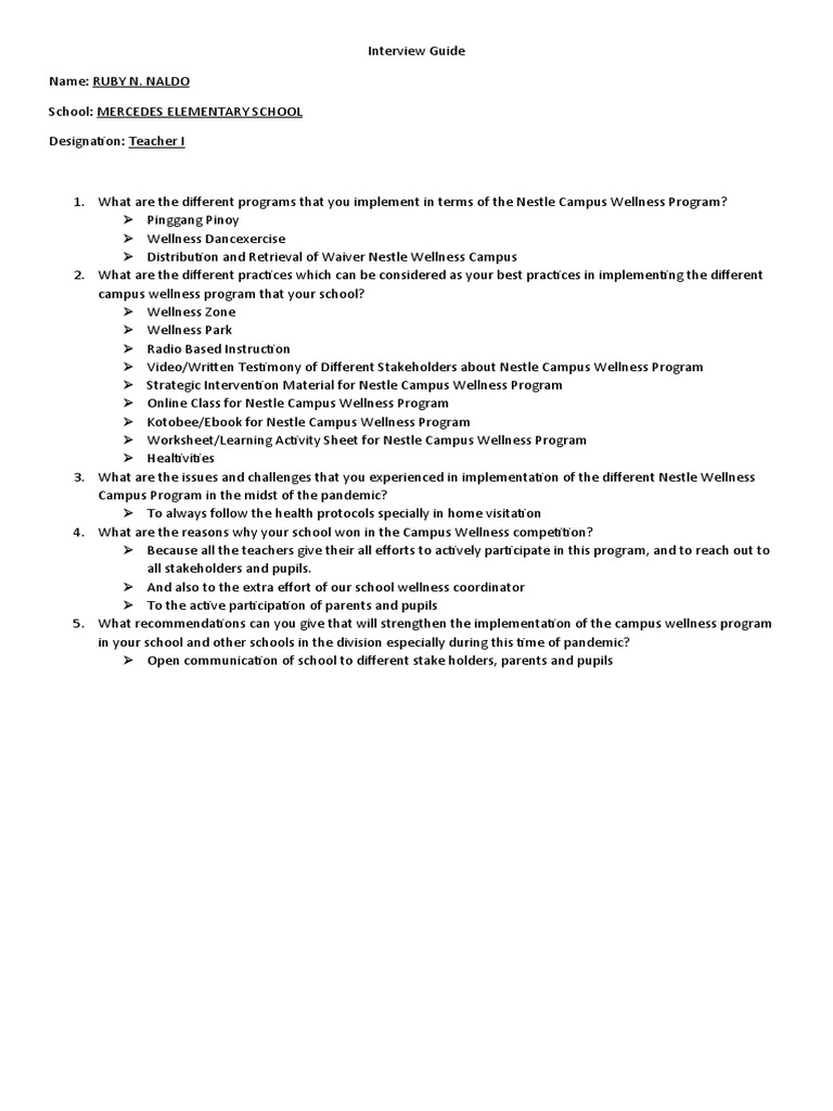 Interview Guide | PDF