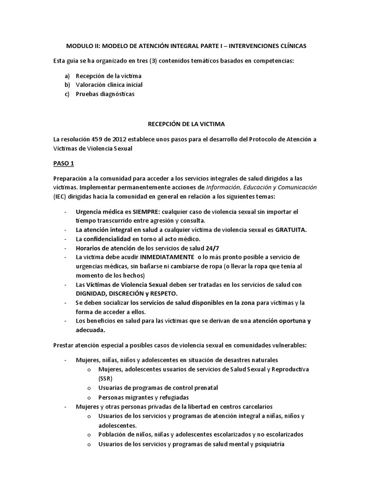 Atención Integral a Víctimas de Violencia Sexual | PDF | Agresión ...