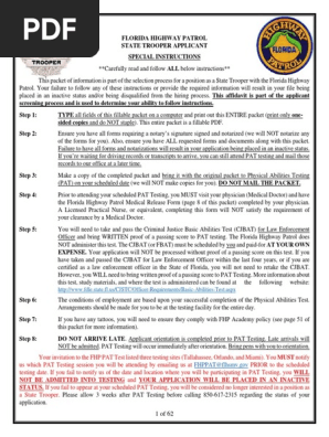 PAT Invitation with FHP Fillable Supplemental Application