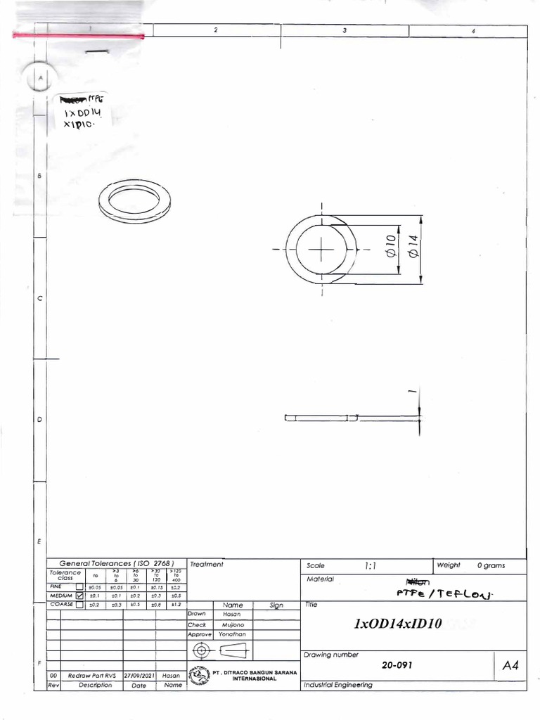 Ptfe Ring Od 14 MM Id 10 MM | PDF