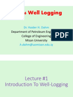 PE 306 Well Logging: Department of Petroleum Engineering College of Engineering Misan University