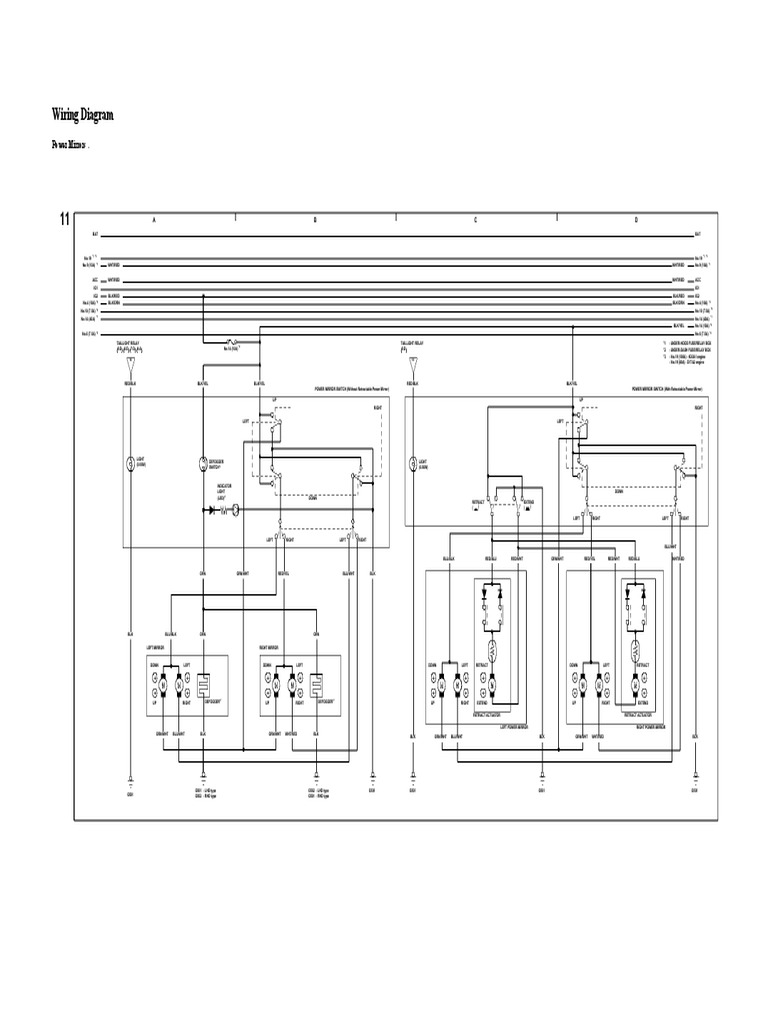 Wiring Diagram Power Mirrors PDF Manufactured Goods Equipment