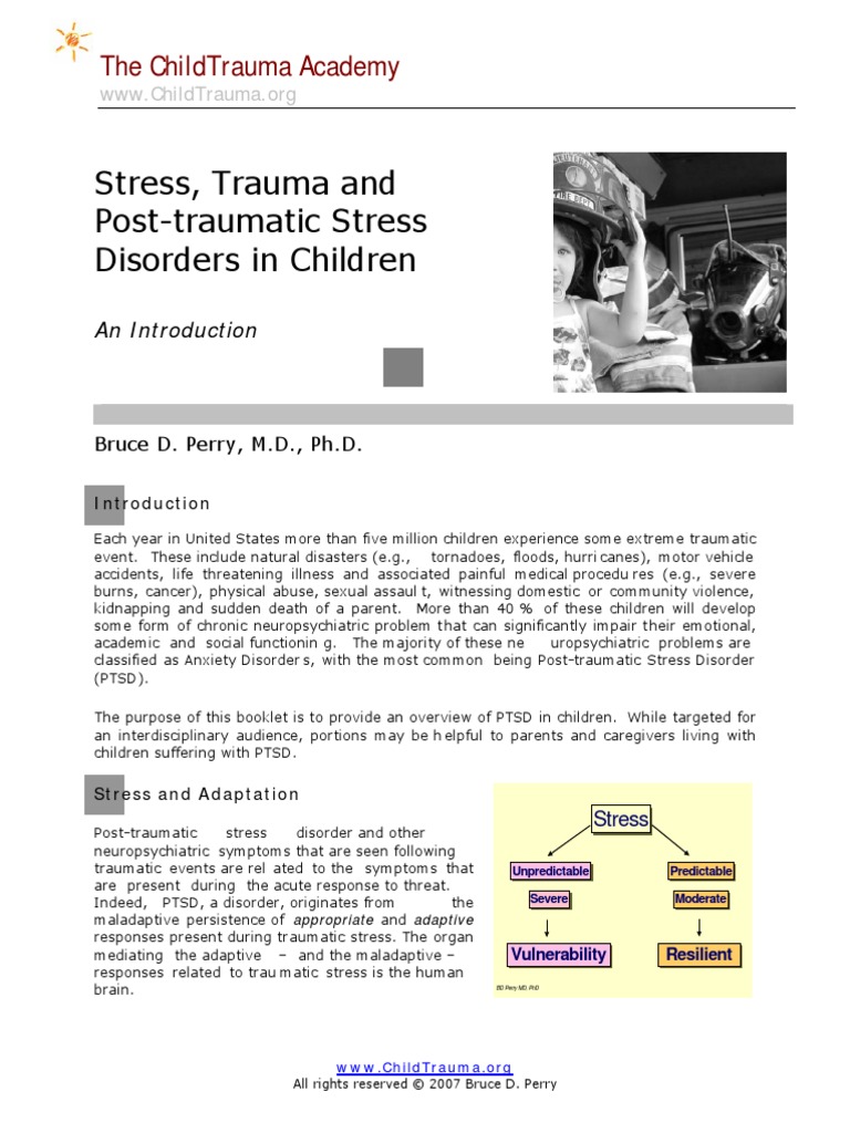 Stress, Trauma and Post-Traumatic Stress Disorders in Children | PDF ...