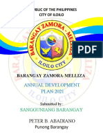 Annual Development PLAN 2021: Sangguniang Barangay