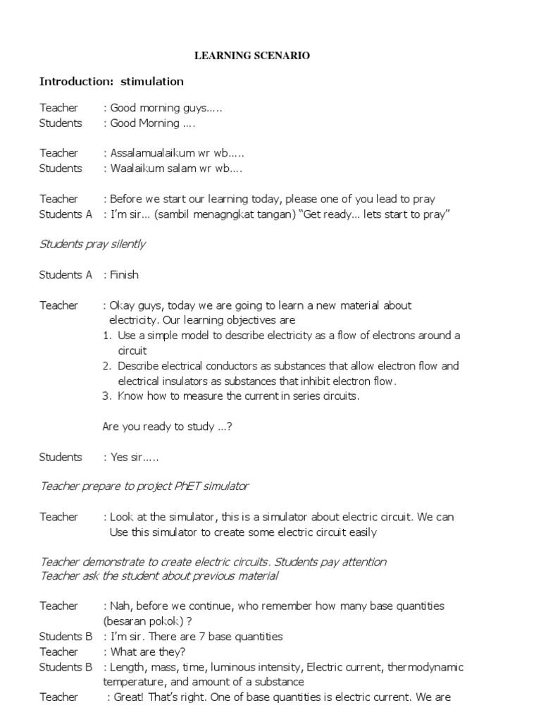 Teaching Electricity Concepts in Class | PDF | Electric Current | Learning