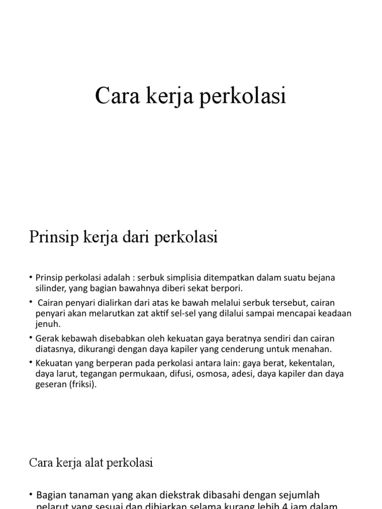 Prinsip dan Metode Perkolasi | PDF