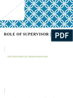 Role of Supervisor